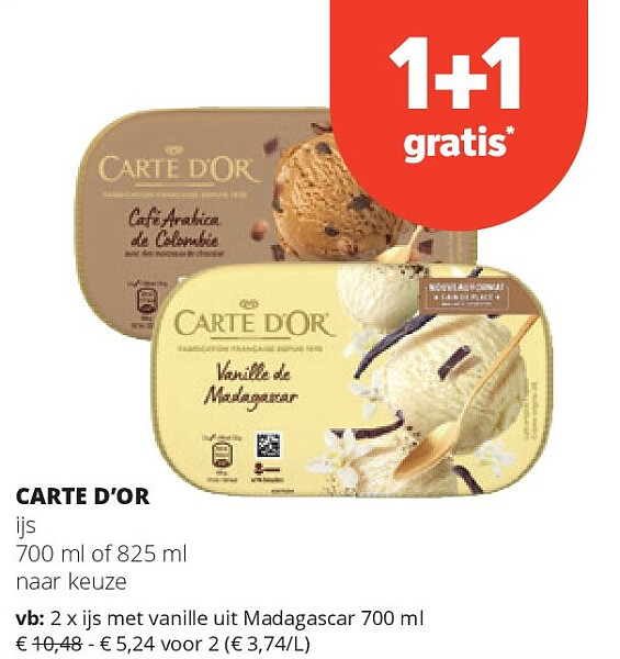 CARTE D’OR ijs met vanille uit Madagascar 700 ml