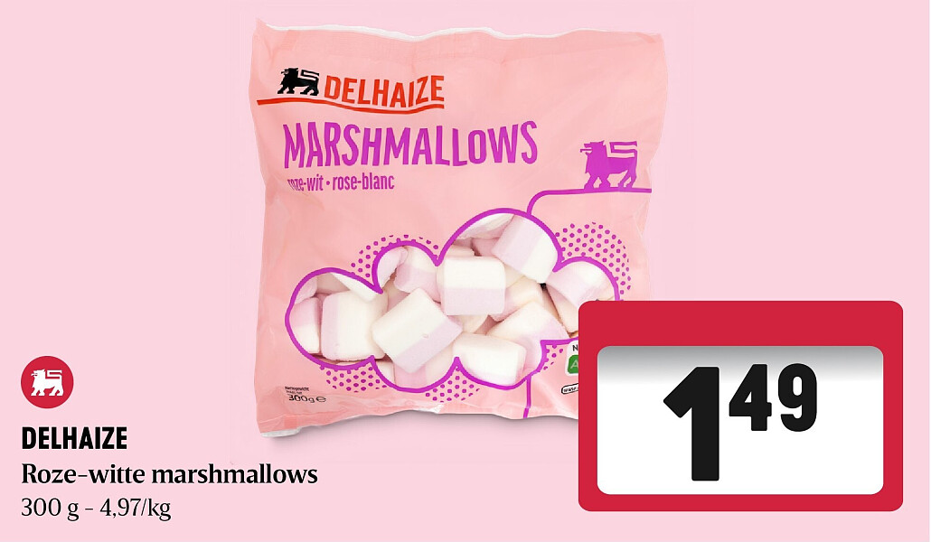 DELHAIZE Roze-witte marshmallows