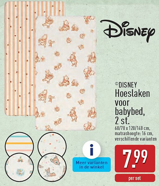 Hoeslaken voor babybed, 2st.