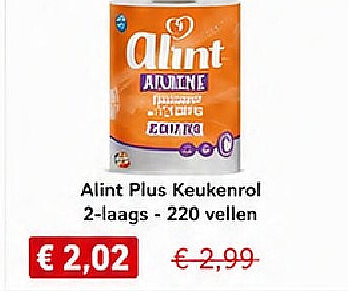 Alint Plus Keukenrol 2-laags - 220 vellen