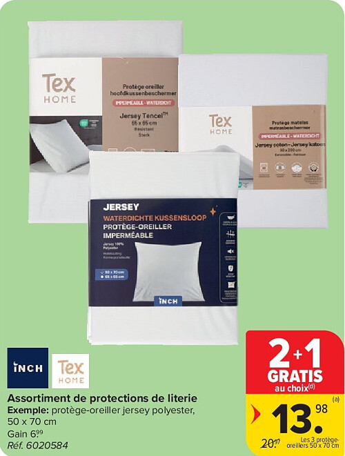 Assortiment de protections de literie 50 x 70 cm