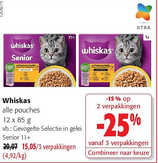 Whiskas Gevogelte Selectie in gelei Senior 11+