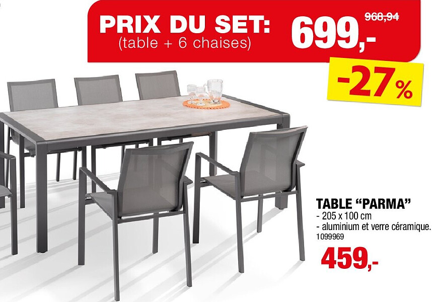 TABLE “PARMA”