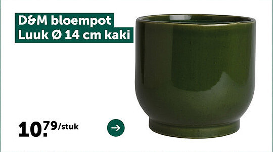 D&M bloempot Luuk Ø 14 cm kaki