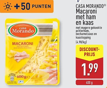 Macaroni met ham en kaas