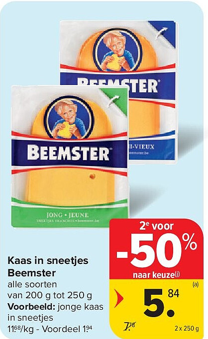 Kaas in sneetjes Beemster