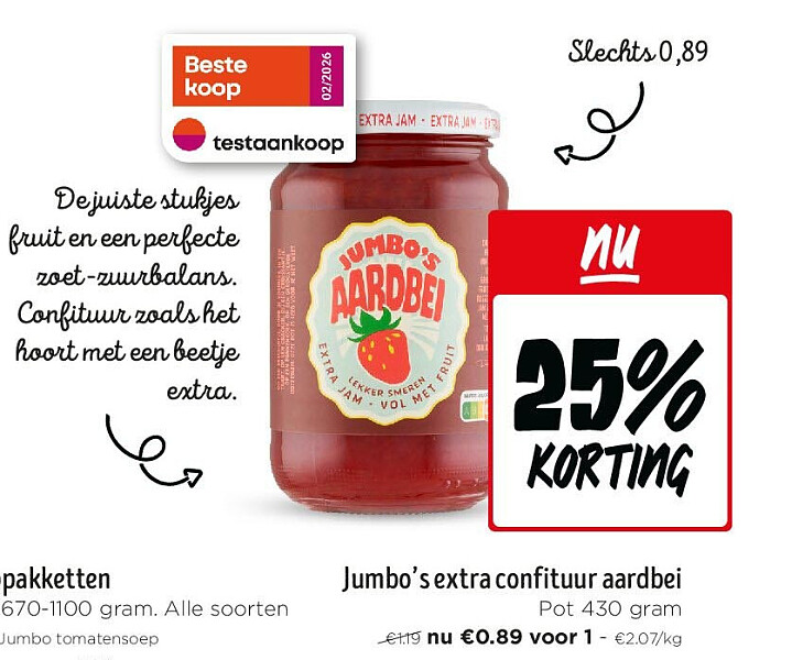 Jumbo’s extra confituur aardbei