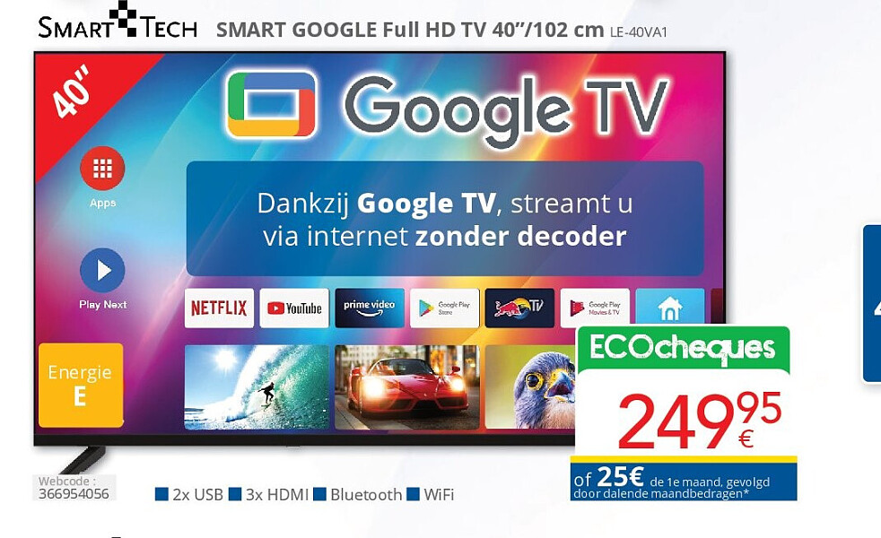 SMART GOOGLE Full HD TV 40’’/102 cm LE-40VA1