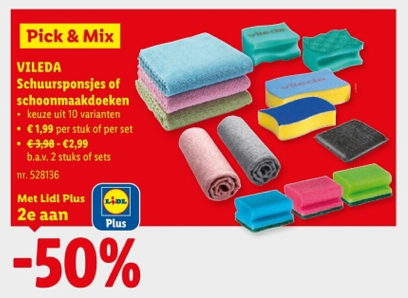 Schuursponsjes of schoonmaakdoeken