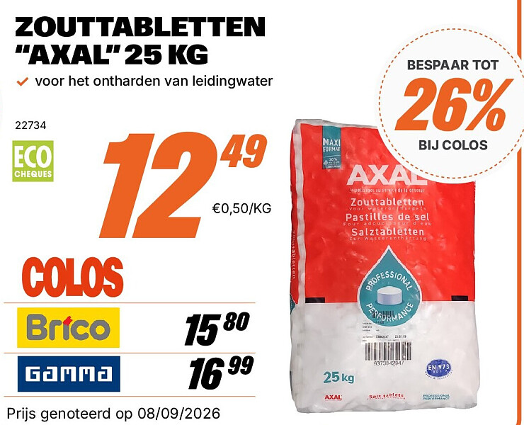 ZOUTTABLETTEN “AXAL” 25 KG