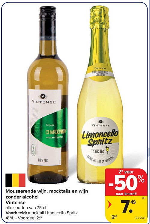 Mousserende wijn, mocktails en wijn zonder alcohol Vintense