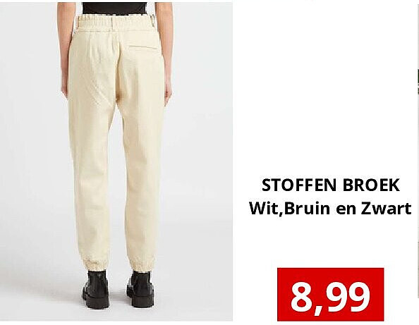 STOFFEN BROEK Wit,Bruin en Zwart