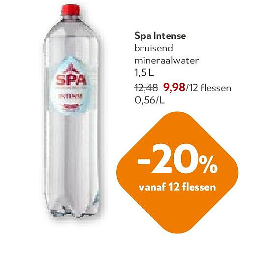 Spa Intense bruisend mineraalwater 1,5 L
