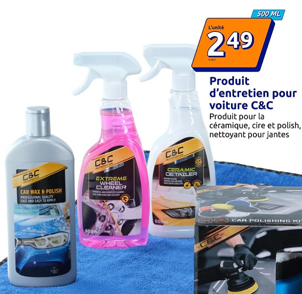Produit d'entretien pour voiture C&C