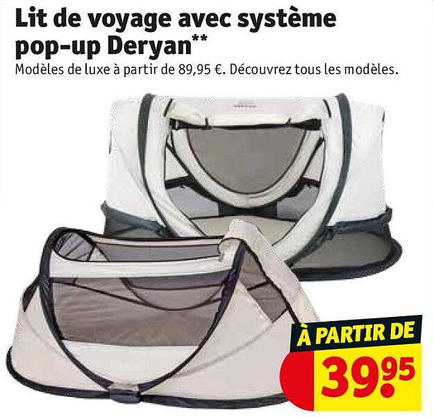 Lit de voyage avec système pop-up Deryan**