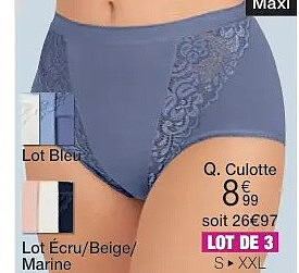 Q. Lot de 3 culottes maxi assorties