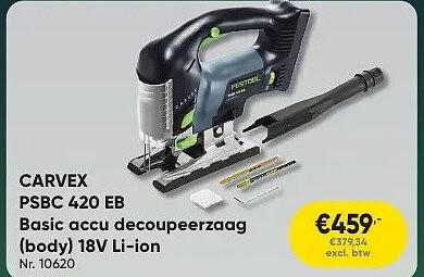 CARVEX PSBC 420 EB Basic accu decoupeerzaag (body) 18V Li-ion Nr. 10620