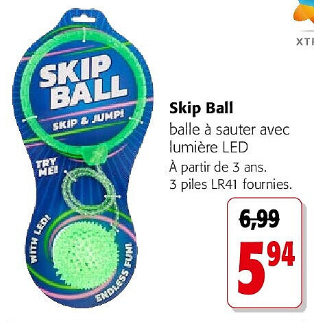 Skip Ball balle à sauter avec lumière LED