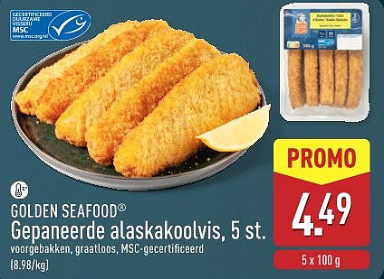Gepaneerde alaskakoolvis, 5st.