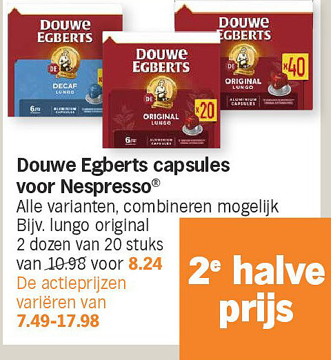 Douwe Egberts capsules voor Nespresso ®