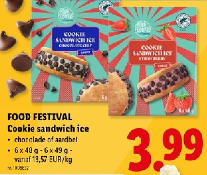 Cookie sandwich ice