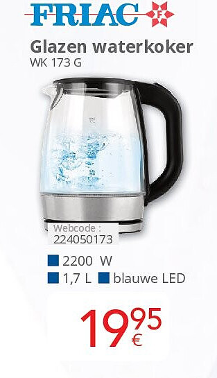 Friac Glazen waterkoker