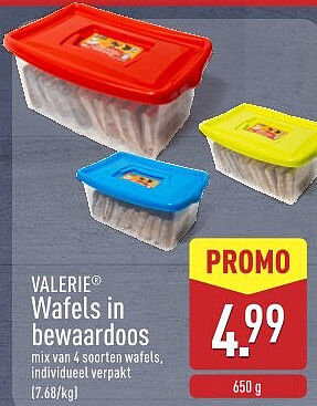 Wafels in bewaardoos