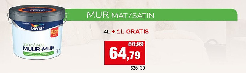 Levis peinture murale mat 4+1 l blanc
