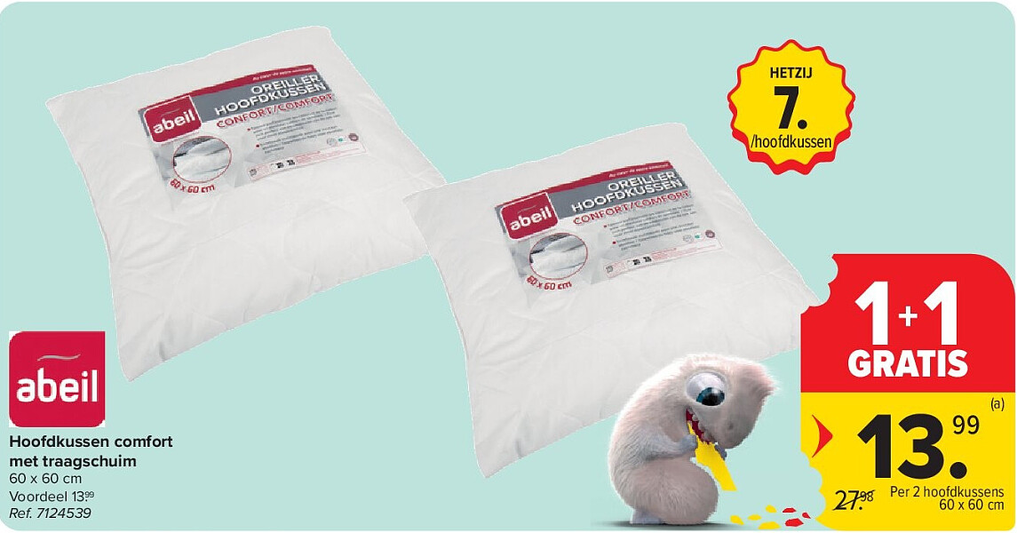 Hoofdkussen comfort met traagschuim