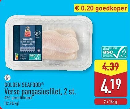Verse pangasiusfilet, 2 st.
