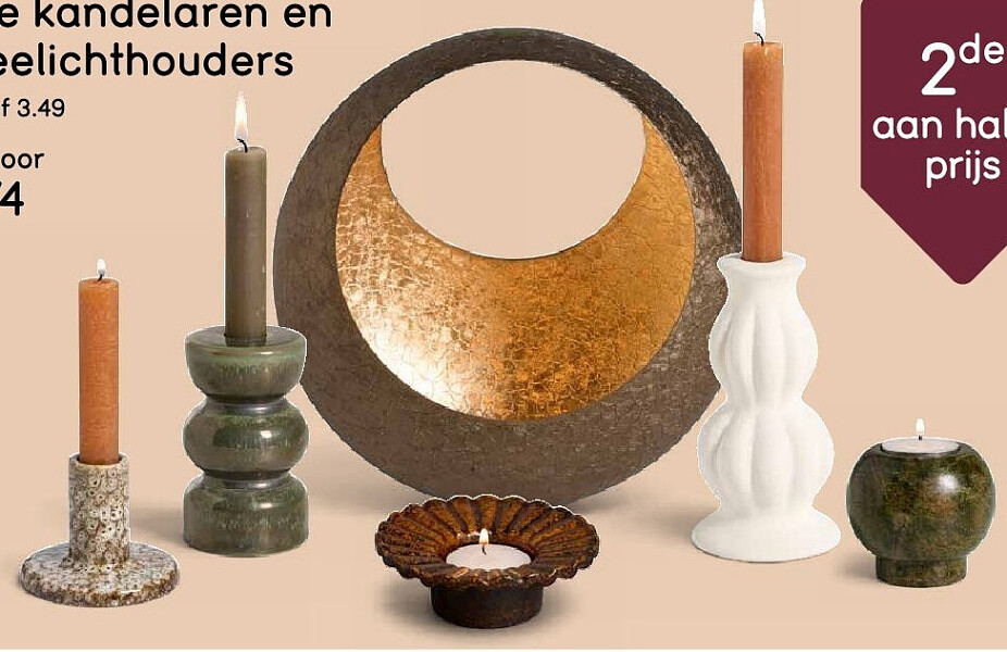 Alle kandelaars en theelichthouders