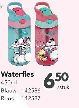 Waterfles 450ml Blauw 142586 Roos 142587