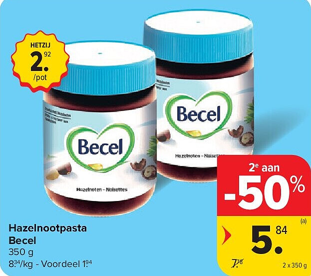 Hazelnootpasta Becel