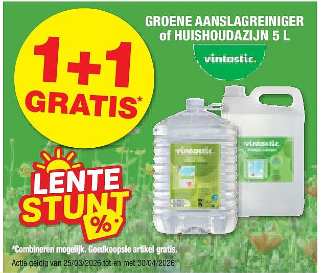 GROENE AANSLAGREINIGER of HUISHOUDAZIJN 5 L