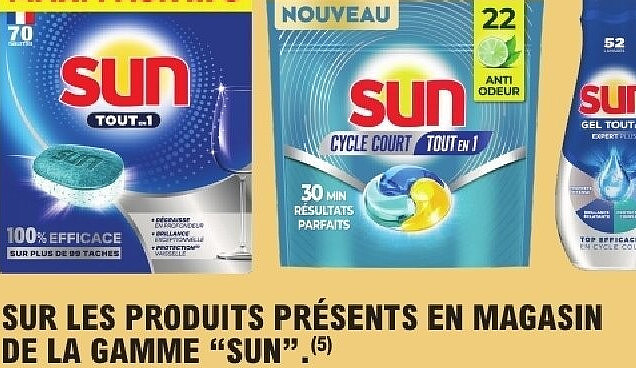 Produits de la gamme Sun
