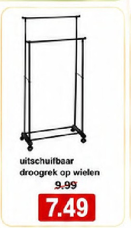uitschuifbaar droogrek op wielen