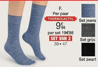 Set van 2 paar sokken in wolmix met Thermolactyl