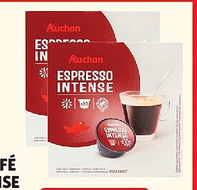Capsules de café espresso intense Auchan x30