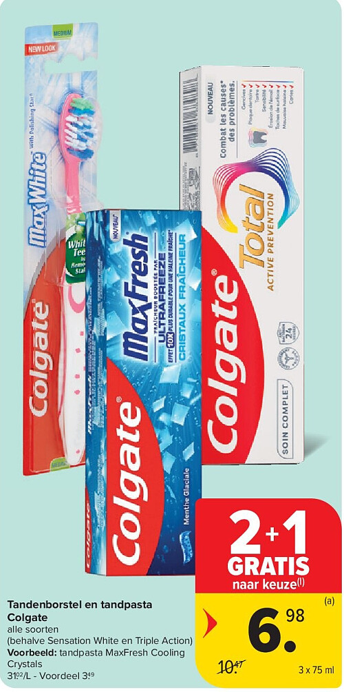 Tandenborstel en tandpasta Colgate