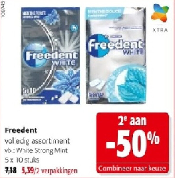 Freedent White Strong Mint 5 x 10 stuks