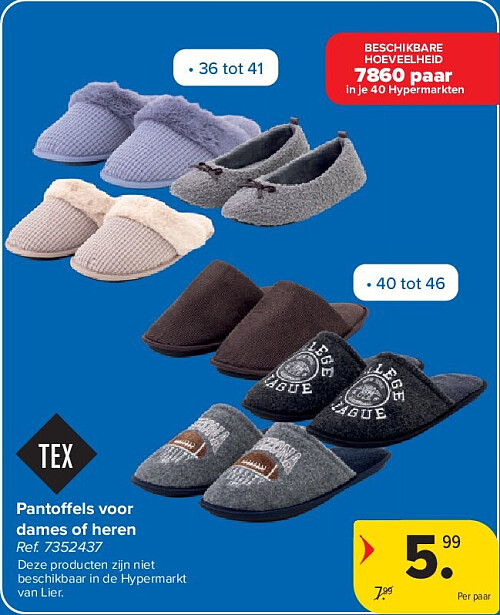 Pantoffels voor dames of heren