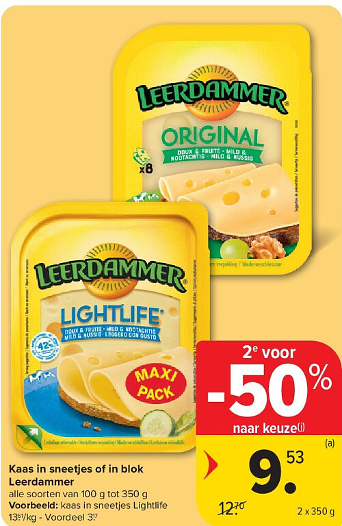 Kaas in sneetjes of in blok Leerdammer