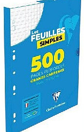 500 feuilles simples perforées sous-étui Clairefontaine