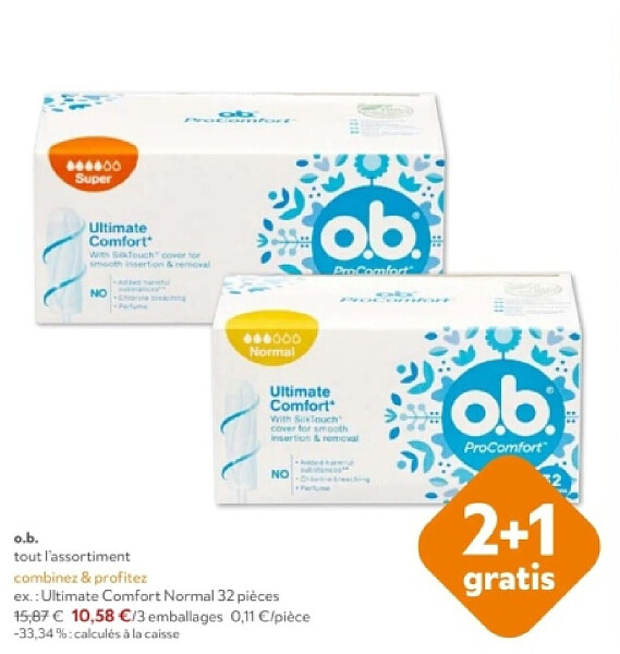 o.b. Ultimate Comfort Normal 32 pièces