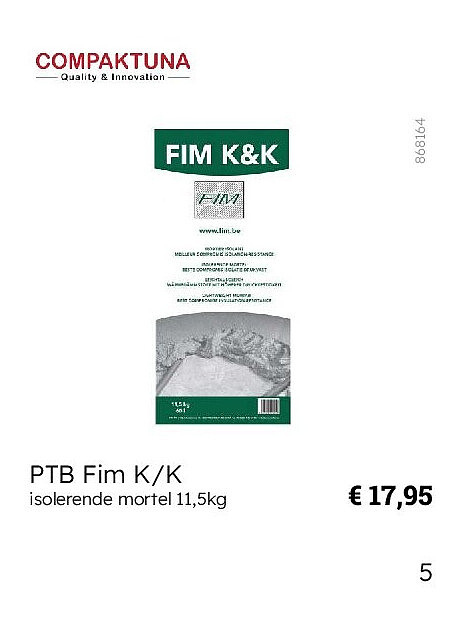PTB Fim K/K isolerende mortel 11,5kg