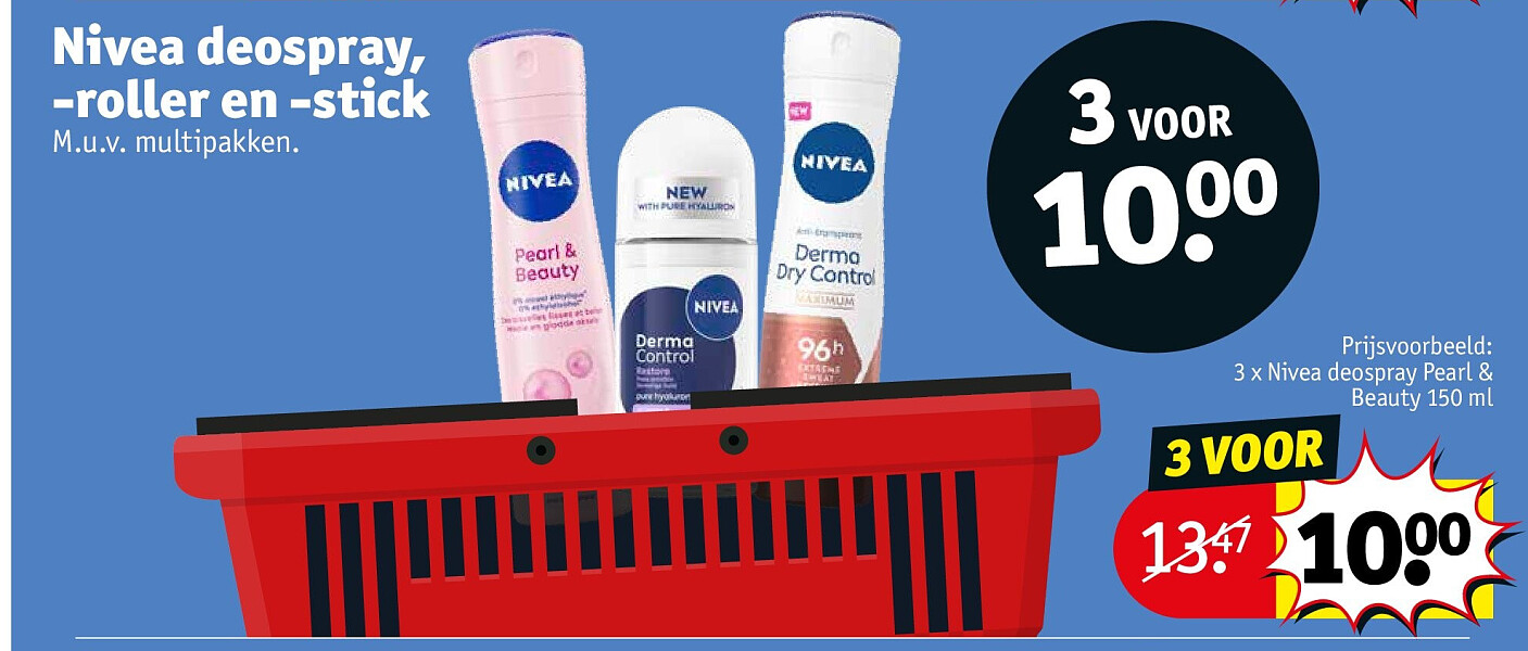 Nivea deospray, -roller en -stick