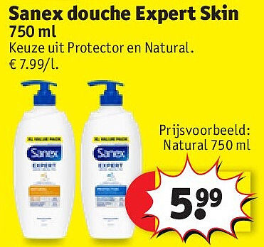 Sanex douche Expert Skin