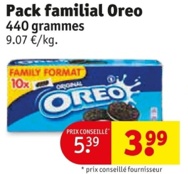 Pack familial Oreo 440 grammes