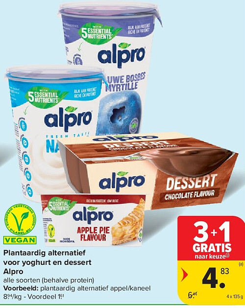 Plantaardig alternatief voor yoghurt en dessert Alpro