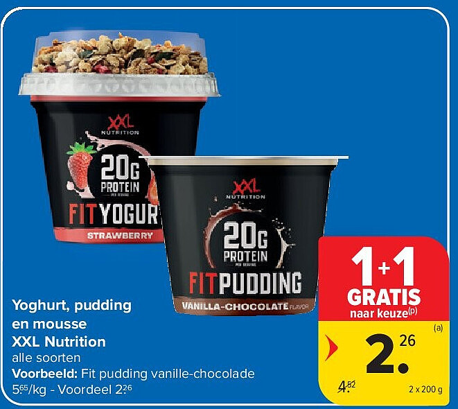 Yoghurt, pudding en mousse XXL Nutrition
